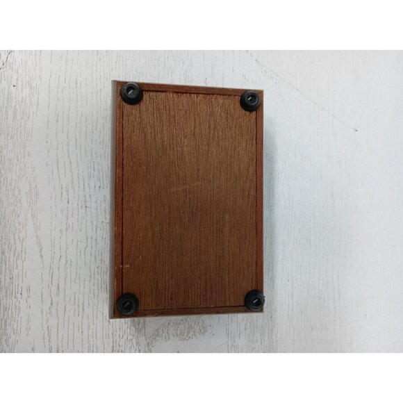 Vintage Wood Jewelry Box Hinged Lid Mirrored Lacquered Floral Design Storage - Picture 5 of 8